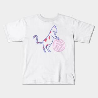 Cat and yarn Kids T-Shirt